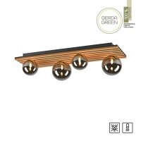 Lampe de plafonnier confortable Boules de verre Bois G9...