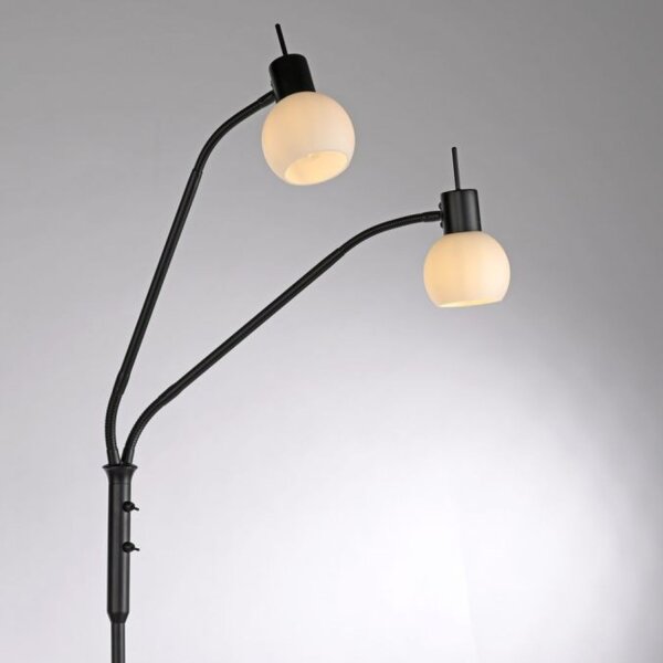 Lampadaire flexible verre métal 170 cm incl E14 3000 K