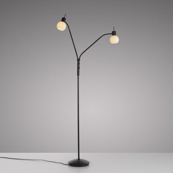 Lampadaire flexible verre métal 170 cm incl E14 3000 K