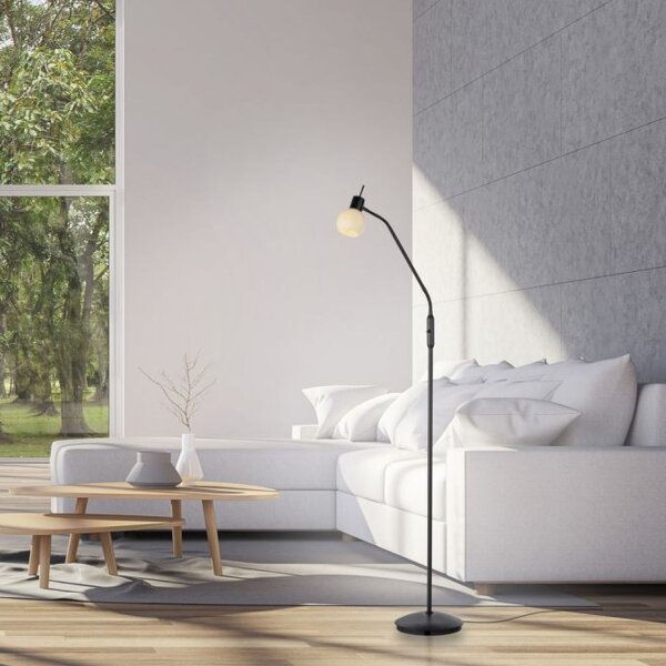 Lampadaire ajustable Abat-jour en verre faible éblouissement incl E14