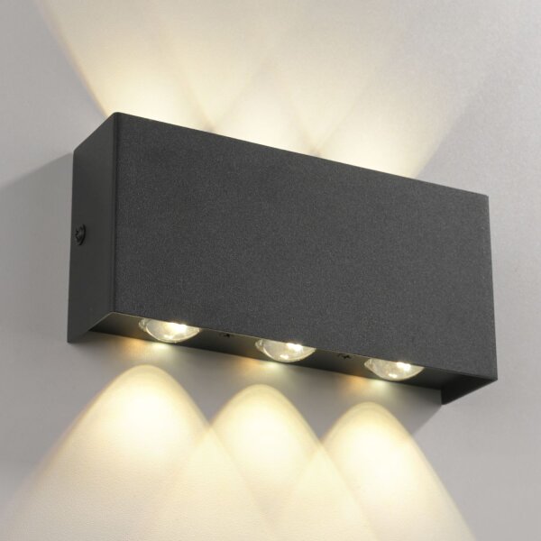 LED Wandleuchte Anthrazit Up Down dimmbar B:17 cm 2 W