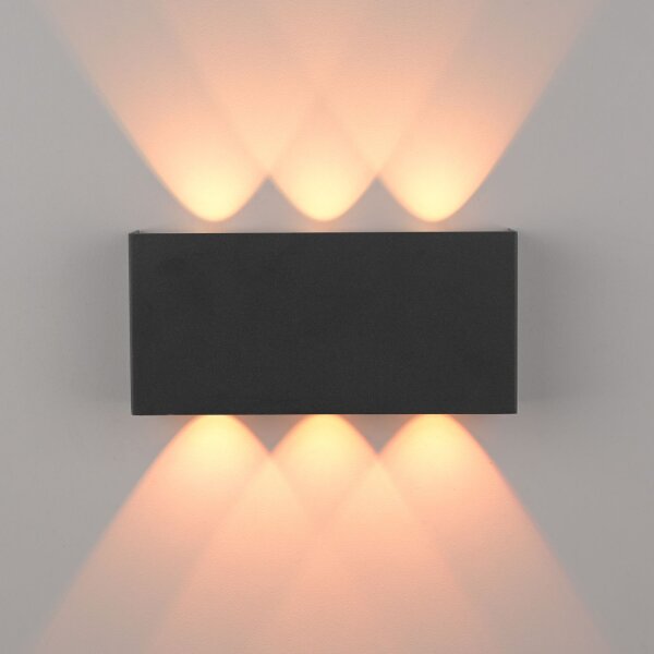 LED Wandleuchte Anthrazit Up Down dimmbar B:17 cm 2 W