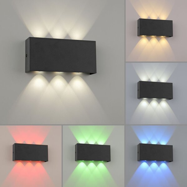 LED Wandleuchte Anthrazit Up Down dimmbar B:17 cm 2 W