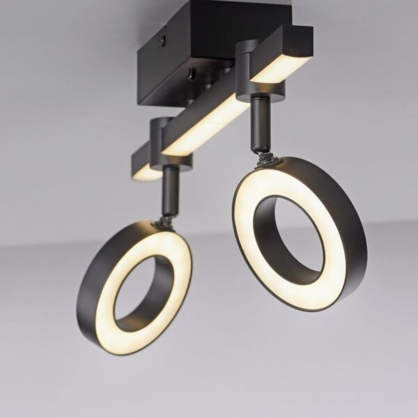 Spot de plafond LED ajustable noir lumière RGB variable