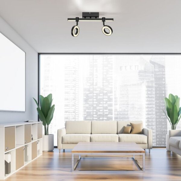 Spot de plafond LED ajustable noir lumière RGB variable