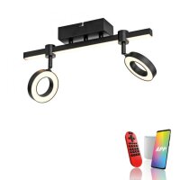 Spot de plafond LED ajustable noir lumière RGB...