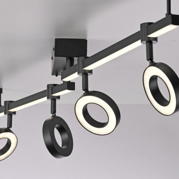 Spot mobile à LED pour plafond noir RGB 114,5 cm dimmable