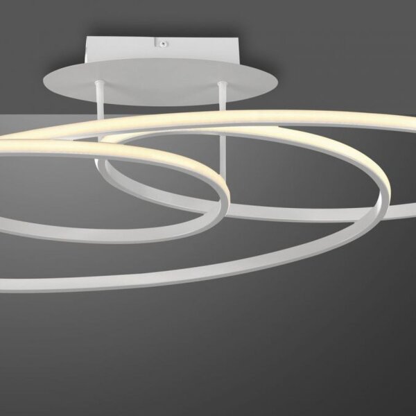 Plafonnier décoratif LED métal blanc 3000 K anneaux