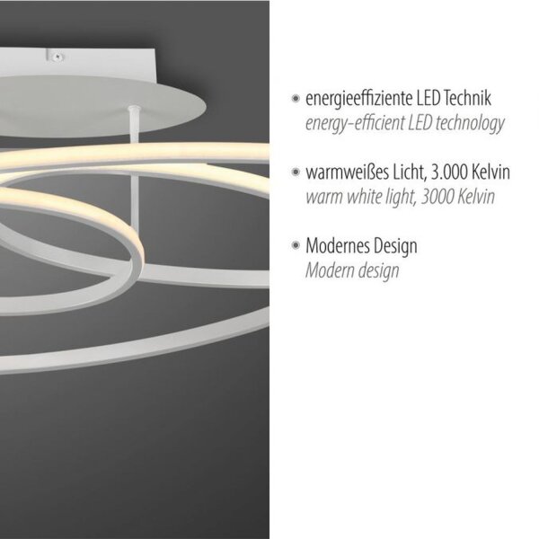 Plafonnier décoratif LED métal blanc 3000 K anneaux