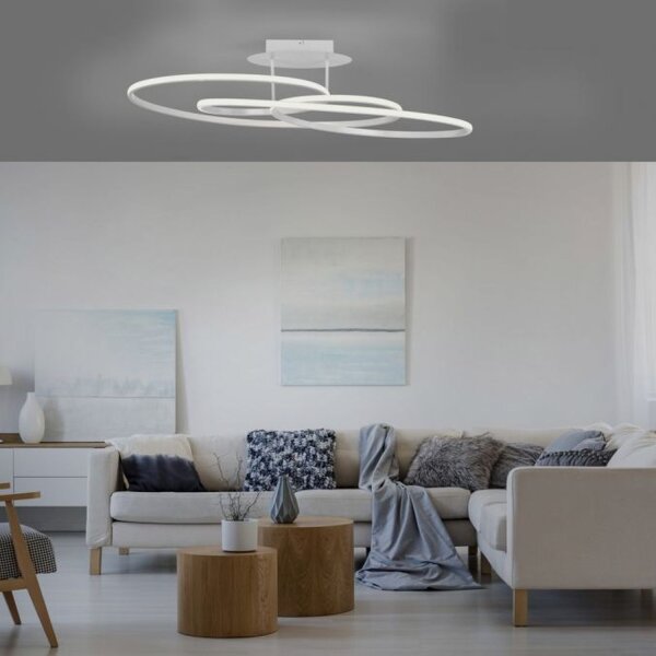 Plafonnier décoratif LED métal blanc 3000 K anneaux