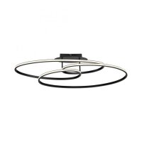 Plafonnier LED Métal Noir 3000 K anneaux...