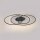 Plafonnier LED Métal Noir 3000 K anneaux décoratifs