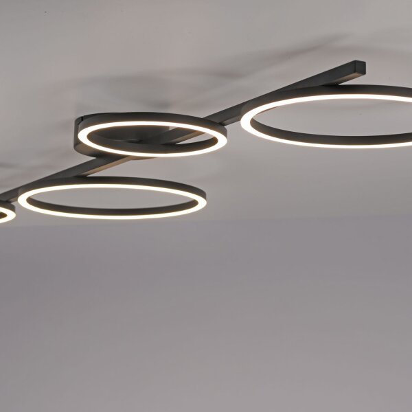 Lampe de plafonnier LED noire métal 120 cm allongée 4850 lm