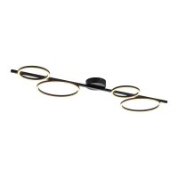 Schwarze LED Deckenlampe Metall 120 cm l&auml;nglich 4850 lm