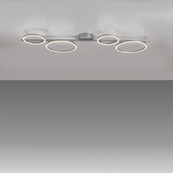 Lampe de plafonnier LED blanche métal 120 cm allongée 3000 K