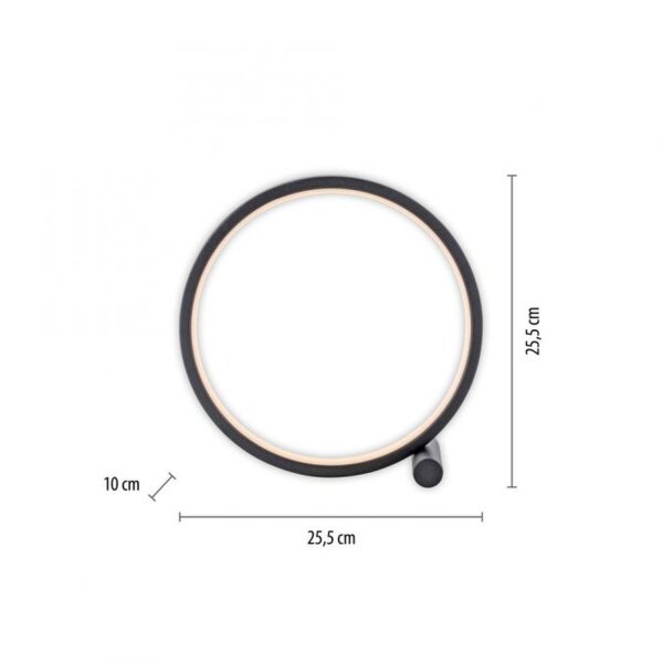 LED Tischlampe Schwarz Metall Ring H:25,5 cm 1290 lm