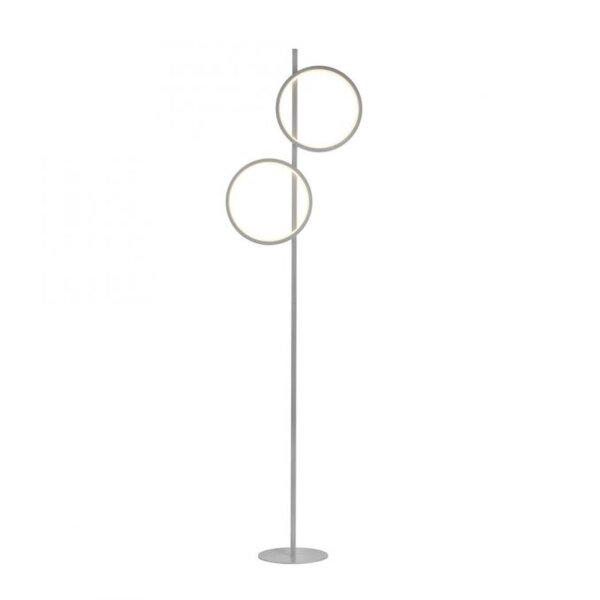 LED Stehleuchte Silber Metall Ringe 151 cm 1290 lm 10 W