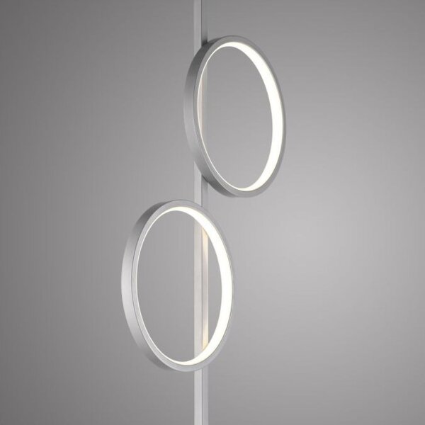 LED Stehleuchte Silber Metall Ringe 151 cm 1290 lm 10 W