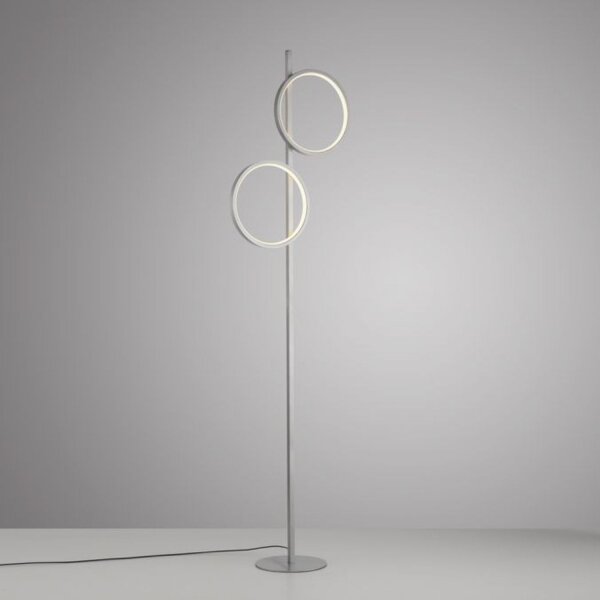 LED Stehleuchte Silber Metall Ringe 151 cm 1290 lm 10 W