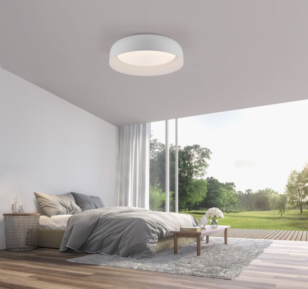 Dimmbare LED Deckenlampe Weiß Metall Ø40 cm 2700-5000 K