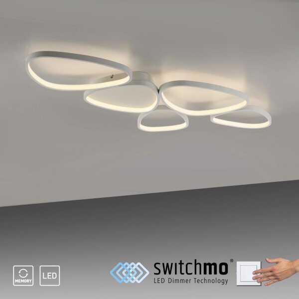 LED Deckenlampe Weiß Metall 3000 K 6100 lm L:116,5 cm