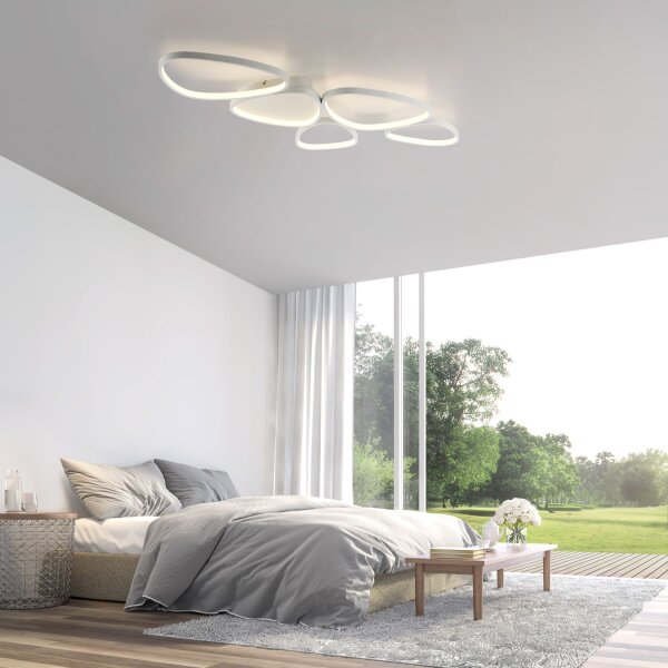 LED Deckenlampe Weiß Metall 3000 K 6100 lm L:116,5 cm