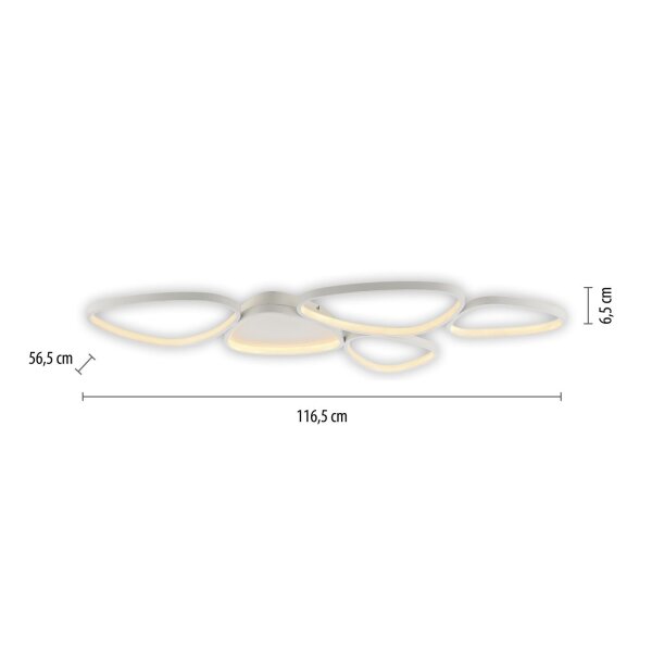 LED Deckenlampe Weiß Metall 3000 K 6100 lm L:116,5 cm