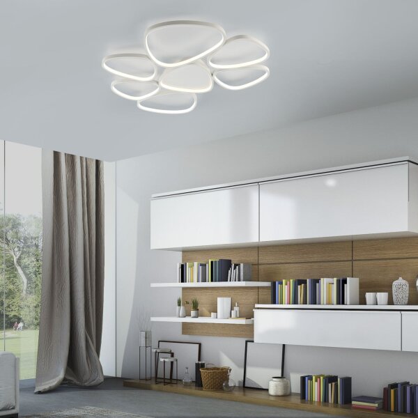 LED Deckenlampe Weiß Metall 3000 K 6100 lm L:92 cm
