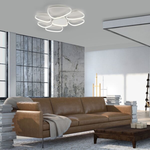 LED Deckenlampe Weiß Metall 3000 K 6100 lm L:92 cm