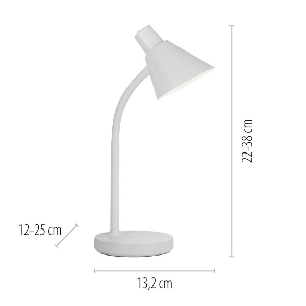 LED SchreibTischlampe Metall 38 cm Weiß 600 lm Modern
