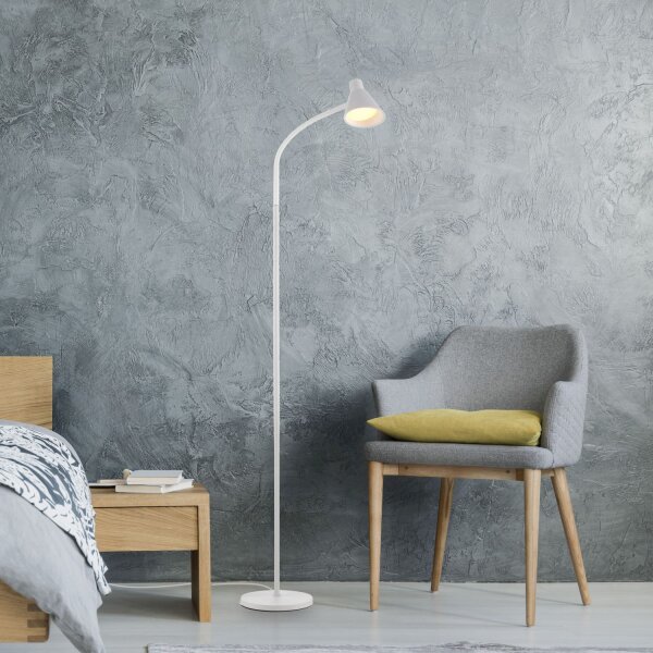 Lampadaire LED blanc métal 150 cm 4 W 3000 K flexible
