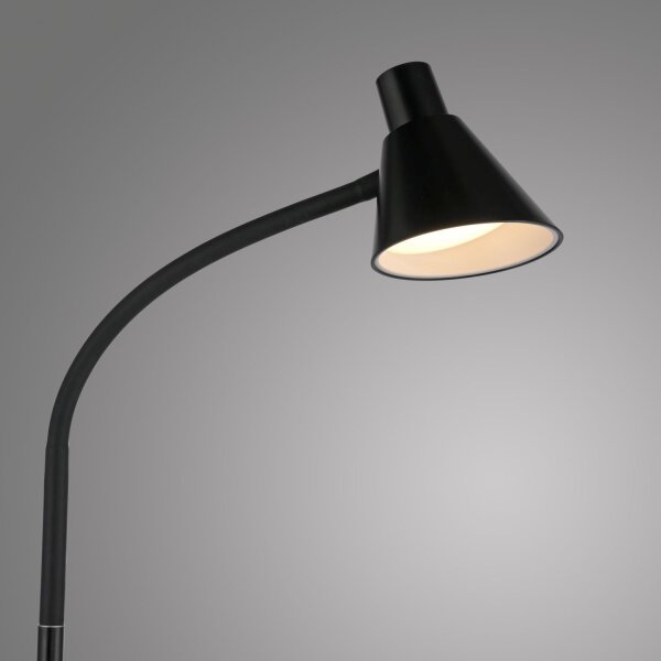 Lampadaire LED noir métal 150 cm 3000 K flexible
