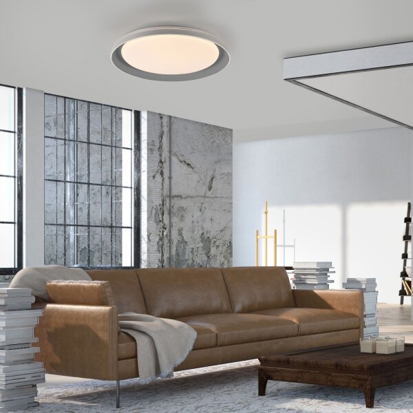 Blendarme LED Deckenlampe Grau Ø43 cm 2630 lm dimmbar