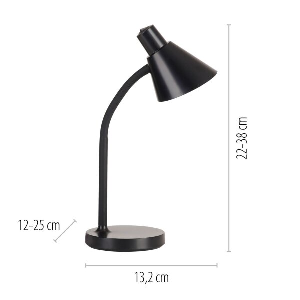 LED Schreibtischleuchte Metall 38 cm Schwarz 4 W Modern