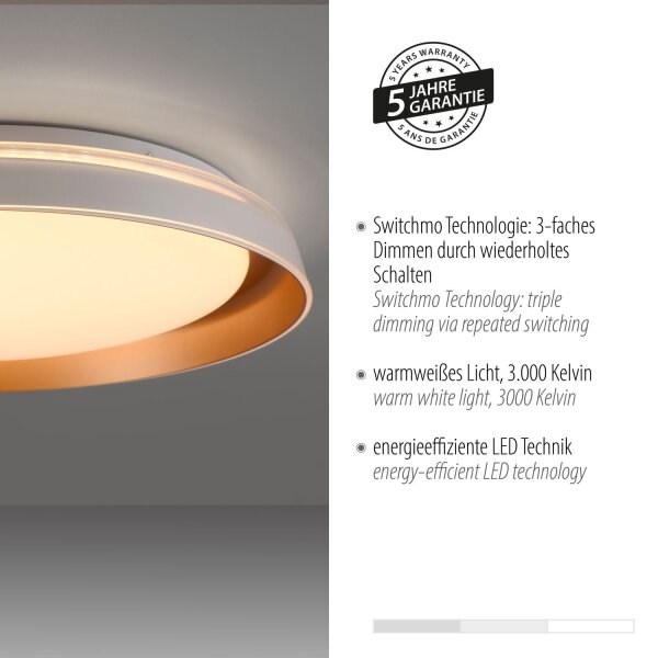 Blendarme LED Lampe de plafonnier blanc laiton Ø43 cm dimmable