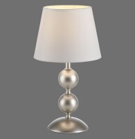 Tischlampe Stoffschirm Metall Creme Bronze 36 cm E27