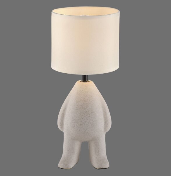 Lampe de chevet céramique tissu Teddy 38 cm E27 anti-éblouissement