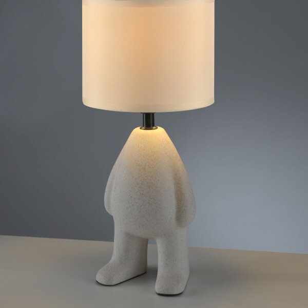 Lampe de chevet céramique tissu Teddy 38 cm E27 anti-éblouissement