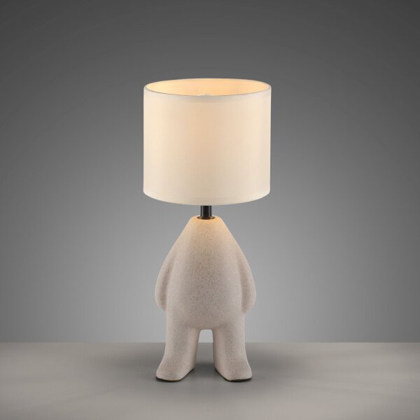 Lampe de chevet céramique tissu Teddy 38 cm E27 anti-éblouissement