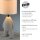 Lampe de chevet céramique tissu Teddy 38 cm E27 anti-éblouissement