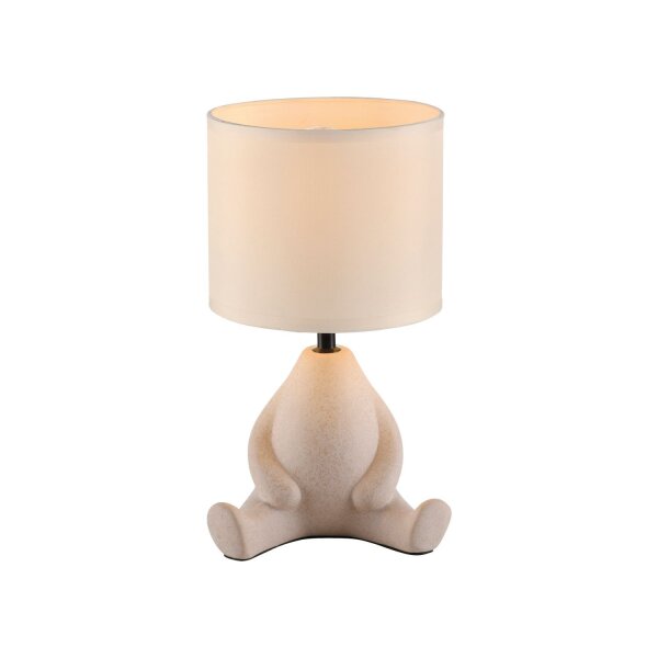 Lampe de nuit céramique tissu bonhomme assis 32 cm