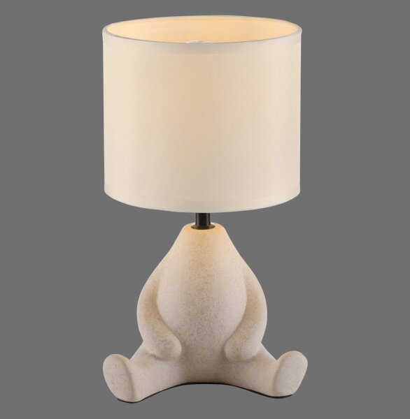 Lampe de nuit céramique tissu bonhomme assis 32 cm