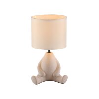 Lampe de nuit céramique tissu bonhomme assis 32 cm