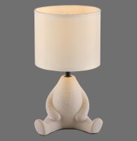 Lampe de nuit céramique tissu bonhomme assis 32 cm