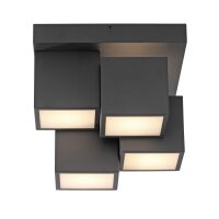 Plafonnier LED M&eacute;tal Cube L:30 cm 2400 lm Noir
