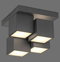LED Deckenleuchte Metall Würfel B:30 cm 2400 lm Schwarz