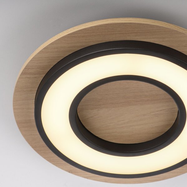 LED Deckenlampe Holz Metall 3000 K wohnlich blendarm