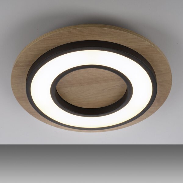 LED Deckenlampe Holz Metall 3000 K wohnlich blendarm