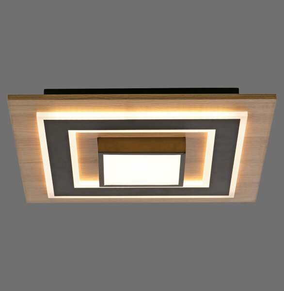 LED Deckenlampe Holz Metall 2150 lm wohnlich blendarm