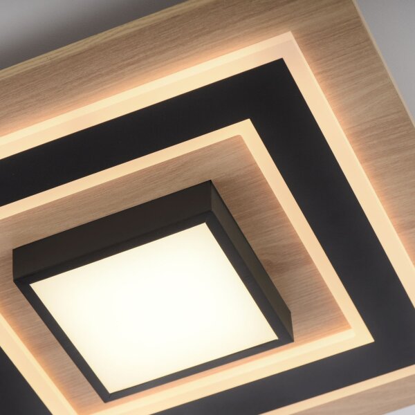 LED Deckenlampe Holz Metall 2150 lm wohnlich blendarm